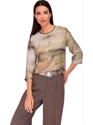 Heine Bluzka w kolorze beżowym rozmiar: 38. Brązowe bluzki damskie Heine, bez wzorów, z wiskozy, bez kołnierzyka, bez ramiączek. Za 70.08 zł.