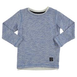 Sweter w kolorze niebiesko-szarym. Niebieskie bluzy niemowlęce Tom Tailor Kids, z okrągłym kołnierzem. W wyprzedaży za 62.95 zł.