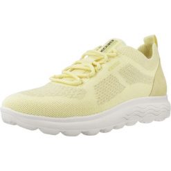 Tenisówki Geox Model D Spherica Kolor żółty. Żółte obuwie sportowe casual damskie Geox, ze skóry, bez zapięcia, tenisowe. Za 379.99 zł.