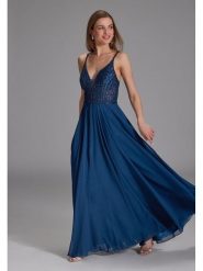 SWING Sukienka w kolorze niebieskim rozmiar: 38. Niebieskie sukienki damskie Swing, bez wzorów, bez ramiączek. Za 304.99 zł.