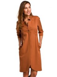 Stylove Sukienka w kolorze pomarańczowym rozmiar: XXL. Pomarańczowe sukienki damskie Stylove, bez wzorów, bez ramiączek. Za 194.15 zł.