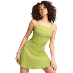 Sukienka damskie Puma Wardrobe Ess Ribbed Flared Short Dress P. Zielone sukienki damskie Puma, bez wzorów, z bawełny, sportowe, bez ramiączek. Za 290.00 zł.