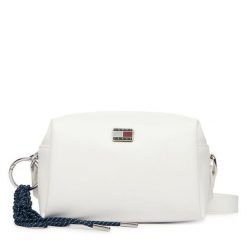Torebka Tommy Jeans. Białe listonoszki damskie Tommy Jeans, bez wzorów, z jeansu, bez dodatków. Za 409.99 zł.