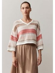 More & More Sweter w kolorze beżowo-jagodowym rozmiar: 36. Brązowe swetry klasyczne damskie More & More, bez kołnierzyka. Za 153.71 zł.