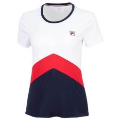 Koszulka treningowa damska Fila Aurelia. Niebieskie bluzki damskie Fila, m, bez wzorów, z poliesteru, bez kołnierzyka, bez ramiączek. Za 248.00 zł.
