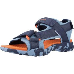 Sandały Geox Model J Borealis B Kolor Niebieski. Niebieskie sandały damskie Geox, bez wzorów, z tkaniny, bez obcasa, bez zapięcia. Za 258.40 zł.