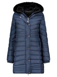 Geographical Norway Płaszcz pikowany "Biensur" w kolorze granatowym rozmiar: XL. Niebieskie płaszcze damskie Geographical Norway, xl, bez wzorów, bez kaptura. Za 250.35 zł.