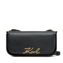Torebka KARL LAGERFELD. Czarne listonoszki damskie KARL LAGERFELD, bez wzorów, bez dodatków. Za 639.99 zł.