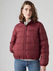 Levi's Kurtka pikowana "Piper Poly" w kolorze ciemnoczerwonym rozmiar: M. Czerwone kurtki damskie Levi's, m, bez wzorów, bez kaptura. Za 162.49 zł.