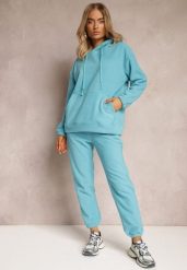 Niebieski 2-częściowy Komplet Dresowy z Bluzą i Spodniami Maddeve. Niebieskie bluzy damskie Renee, l, bez wzorów, z dresówki, z kapturem. Za 129.99 zł.
