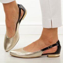 Złote skórzane Polskie baleriny damskie Gregors 699. Żółte balerinki damskie GREGORS, bez wzorów, z jeansu. Za 399.00 zł.