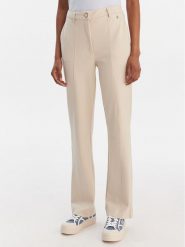 Guess Spodnie materiałowe W6RB11 KCMU2 Beżowy Straight Leg. Brązowe spodnie materiałowe damskie Guess, z aplikacjami, z materiału. Za 439.99 zł.