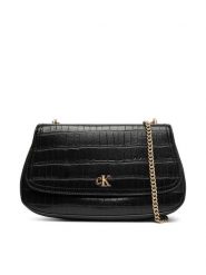 Calvin Klein Torebka Ck Croc Conv Chain Medium Bag LV04F3284G Czarny. Czarne torebki wieczorowe damskie Calvin Klein, bez wzorów, ze skóry, bez dodatków. Za 559.99 zł.