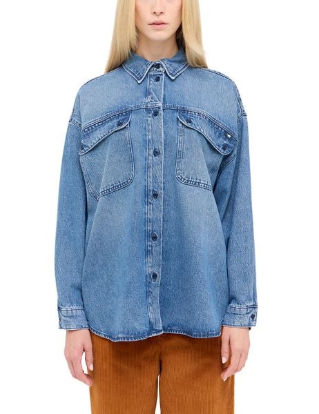 Damska Koszula Mustang Style Avilla Shirt Denim Blue 1015592 5000 401. Niebieskie koszule damskie Mustang, xl, bez wzorów, z denimu, bez kołnierzyka, bez ramiączek. Za 149.99 zł.