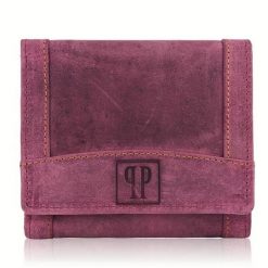 Portfel skórzany PAOLO PERUZZI T-70-CHR różowy. Czerwone portfele damskie PAOLO PERUZZI, bez wzorów, ze skóry. Za 49.90 zł.