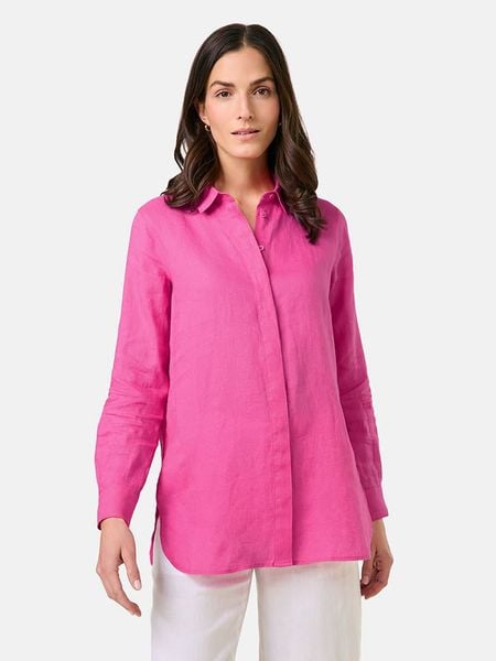 Gerry Weber Lniana bluzka w kolorze różowym rozmiar: 46. Różowe bluzki damskie Gerry Weber, bez wzorów, ze lnu, bez kołnierzyka, bez ramiączek. Za 222.45 zł.