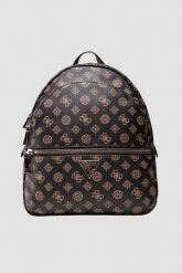 GUESS Brązowy plecak damski Manhattan. Brązowe plecaki Guess, z aplikacjami, ze skóry ekologicznej. W wyprzedaży za 556.99 zł.