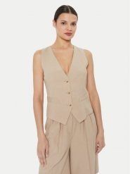 ViCOLO Kamizelka TB1569 Beżowy Regular Fit. Brązowe kamizelki damskie ViCOLO, s, bez wzorów, z wiskozy, bez kaptura. Za 319.99 zł.