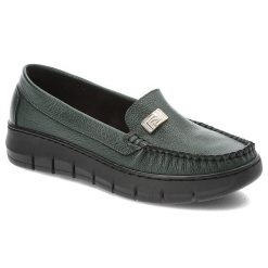 Zielone Półbuty Armodo Wygodne Wsuwane Obuwie Damskie. Zielone półbuty damskie Armodo, z aplikacjami, ze skóry, bez obcasa, bez zapięcia. Za 349.00 zł.