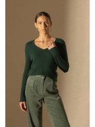Perfect Cashmere Kaszmirowy sweter "Shannon" w kolorze ciemnozielonym rozmiar: XXL. Zielone swetry klasyczne damskie Perfect Cashmere, xxl, z kaszmiru, bez kołnierzyka. Za 389.95 zł.