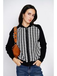 ASSUILI Kardigan w kolorze czarno-białym rozmiar: 40. Białe kardigany damskie Assuili, bez wzorów, z kaszmiru. Za 162.11 zł.