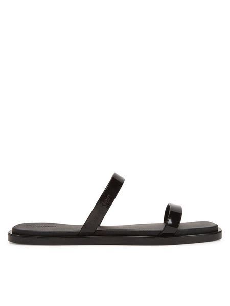 Calvin Klein Klapki Jelly HW0HW02417 Czarny. Czarne klapki damskie Calvin Klein, bez wzorów, ze skóry, bez obcasa, bez zapięcia. Za 299.99 zł.