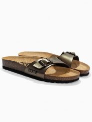 BACKSUN Skórzane klapki "Paris" w kolorze jasnobrązowym rozmiar: 40. Brązowe klapki damskie Backsun, bez wzorów, z materiału, z otwartym noskiem, bez obcasa, bez zapięcia. Za 117.99 zł.