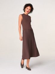 Rodier Sukienka w kolorze brązowym rozmiar: M. Brązowe sukienki damskie Rodier, bez wzorów, bez ramiączek. Za 404.99 zł.