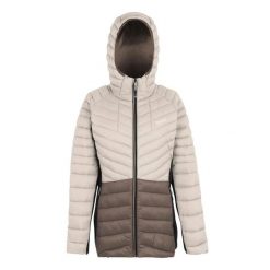 Damska kurtka z kapturem Regatta Leedre. Brązowe kurtki damskie Regatta, bez wzorów, z puchu, z kapturem. Za 259.99 zł.