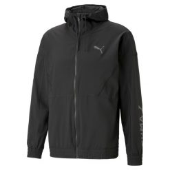 Kurtka sportowa Puma Fit Woven Jacket 522128 51. Czarne kurtki sportowe damskie Puma, bez wzorów, bez kaptura. Za 149.00 zł.