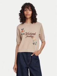 Weekend Max Mara Sweter Fiacre 2625366191 Beżowy Regular Fit. Brązowe swetry klasyczne damskie Weekend Max Mara, l, z bawełny, bez kołnierzyka. Za 889.99 zł.