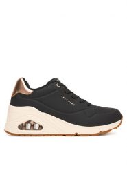 Skechers Sneakersy 177520/BLK Czarny. Czarne obuwie sportowe damskie Skechers, ze skóry, bez zapięcia. Za 399.99 zł.