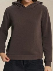 Bluza z kapturem i kieszenią - brązowy. Brązowe bluzy damskie Sinsay, l, bez wzorów, z kapturem. Za 29.99 zł.