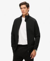 Superdry Tech Loose Tracktop – luźna bluza sportowa. Czarne bluzy damskie Superdry, xl, bez wzorów, z bawełny, bez kaptura. Za 305.75 zł.