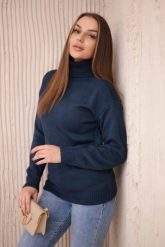 Sweter z wywijanym golfem jeansowy. Golfy damskie KESI, l, z jeansu, bez kołnierzyka, plus size. Za 139.05 zł.