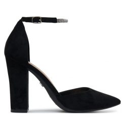 Czółenka DeeZee. Czarne czółenka damskie DeeZee, bez wzorów, bez obcasa. Za 119.99 zł.