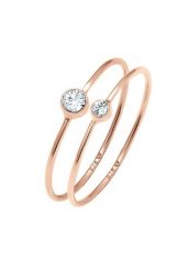 Elli Komplet damski Elegancki zestaw podstawowy z kryształami wykonany ze srebra próby 925 Sterling Silver Pierścionki 1 ct Damski. Szare pierścionki damskie Elli, srebrne. Za 333.99 zł.