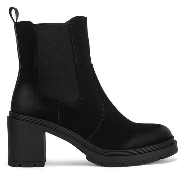 Botki Jenny Fairy. Czarne botki damskie Jenny Fairy, bez obcasa, na słupku, bez zapięcia. Za 109.99 zł.