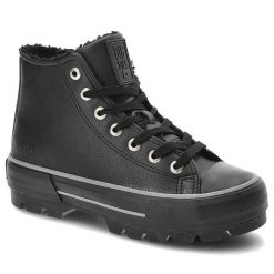 Czarne Sneakersy Big Star Modne Buty Damskie. Czarne obuwie sportowe damskie Big Star, na wiosnę, ze skóry ekologicznej, bez zapięcia. Za 149.00 zł.