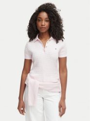 Tommy Hilfiger Sweter WW0WW41474 Różowy Regular Fit. Czerwone swetry klasyczne damskie Tommy Hilfiger, l, z bawełny, bez kołnierzyka. Za 529.99 zł.