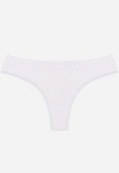 Białe Majtki z Bawełną Typu Stringi Ozdobione Koronką Cirilise. Białe stringi Born2be, bez wzorów, z bawełny. Za 6.99 zł.