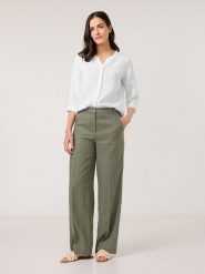Gerry Weber Lniane spodnie w kolorze khaki rozmiar: 40. Brązowe spodnie materiałowe damskie Gerry Weber, bez wzorów, ze lnu. Za 220.12 zł.