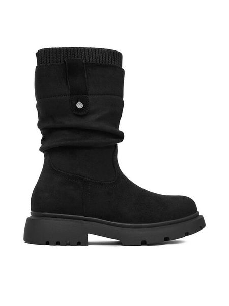 DeeZee Kozaki CEO-CS6587-03 Czarny. Czarne kozaki dziewczęce DeeZee, bez wzorów, z materiału, bez obcasa, bez zapięcia. Za 169.99 zł.