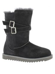 Gooce Skórzane kozaki zimowe "Huntspill Waterproof" w kolorze antracytowym rozmiar: 40. Szare kozaki damskie Gooce, na zimę, z materiału, bez obcasa, bez zapięcia. Za 260.99 zł.