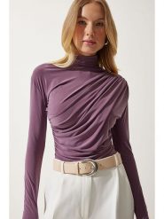 Happiness Istanbul Bluzka w kolorze fioletowym rozmiar: 36. Różowe bluzki damskie Happiness Istanbul, bez wzorów, bez kołnierzyka, bez ramiączek. Za 67.95 zł.