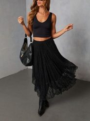 Milan Kiss Spódnica w kolorze czarnym rozmiar: M. Czarne spódnice damskie Milan Kiss, na co dzień, m, bez wzorów, z koronki, maxi. Za 165.99 zł.