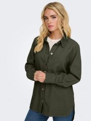 JDY Koszula sztruksowa w kolorze khaki rozmiar: M. Brązowe koszule damskie JDY, m, bez wzorów, z bawełny, bez kołnierzyka, bez ramiączek. Za 184.95 zł.