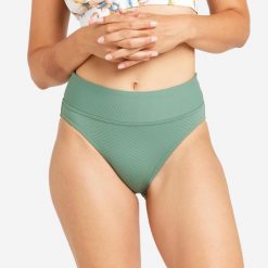 Dół kostiumu kąpielowego surfingowego damski Decathlon Nora. Zielone bikini Decathlon, bez wzorów. Za 69.99 zł.