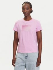 Tommy Jeans T-Shirt Gradient Flag DW0DW20905 Różowy Regular Fit. Czerwone t-shirty damskie Tommy Jeans, m, bez wzorów, z bawełny, bez kołnierzyka. Za 149.99 zł.