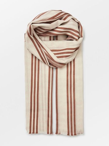 Becksöndergaard Szal "Kamea" w kolorze kremowo-czerwonym - 200 x 100 cm rozmiar: onesize. Brązowe szaliki damskie Becksöndergaard, bez wzorów, z bawełny. Za 100.99 zł.